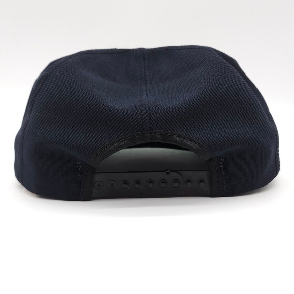 Vintage New Era Pro‎ Design FBI Snapback Trucker Hat Navy Blue Ball Cap USA Made - Picture 5 of 9